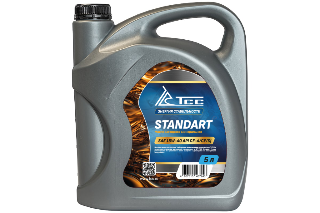 Масло минеральное ТСС Стандарт SAE 15W40 CF-4 канистра 5л/Motor oil 5liter can 046933