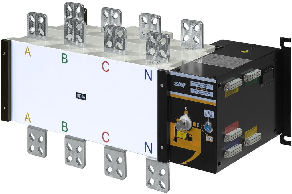 Реверсивный рубильник АВР (устройство автоматического ввода резерва) SHIQ5-1000 4P 019359